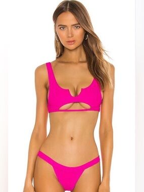 Frankie's Bikinis Hot Pink Cutout Bikini Set